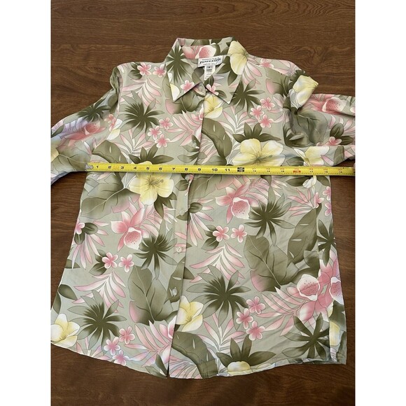 Pendleton Cardigan Women's 8 Floral Grandma Core Silk Blend Button Up Tropical - Picture 6 of 10